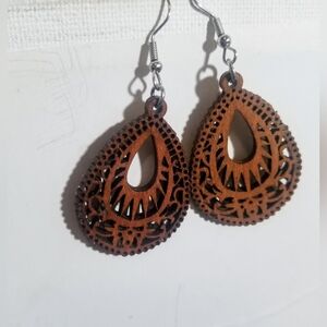 Beautiful wooden earrings.